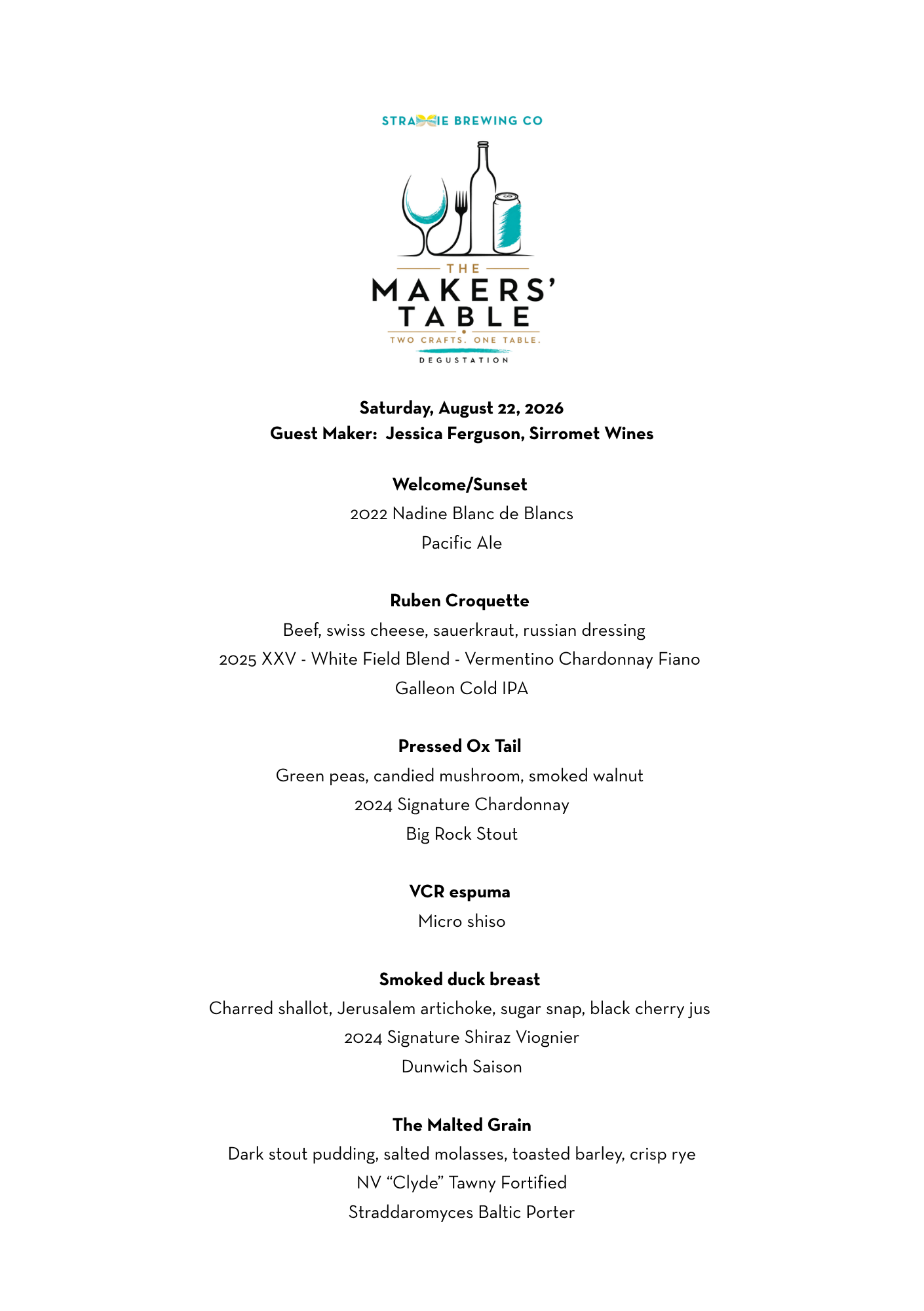 Makers' Table Degustation Menu_August 2026